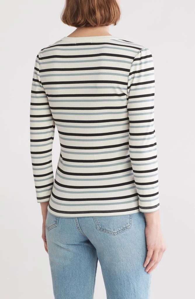 Sanctuary Stripe Long Sleeve Henley T-Shirt 2