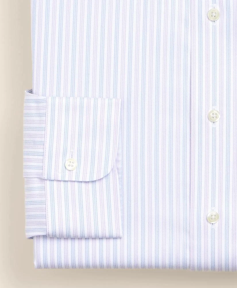 Brooks Brothers Brooks Brothers Explorer Collection Non-Iron Twill Ainsley Collar, Triple Stripe Dress Shirt 4