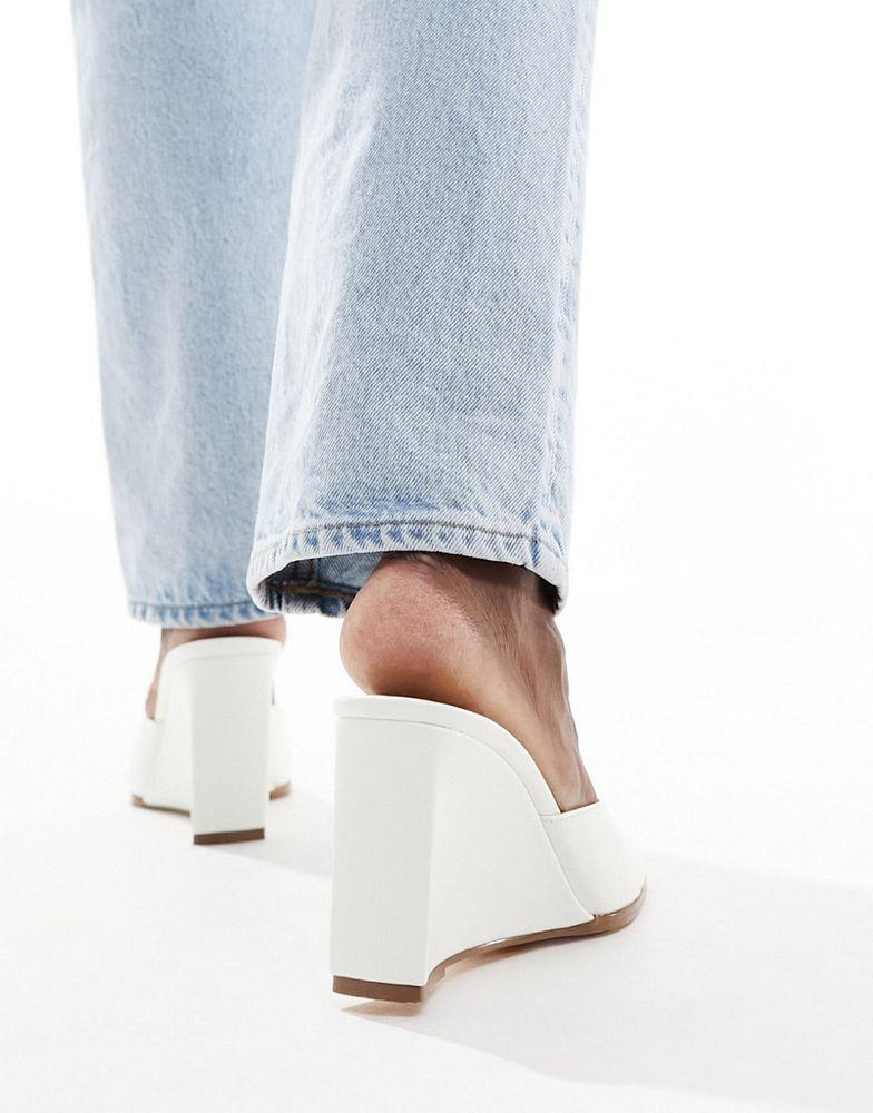 French Connection French Connection wedge heel mule in white