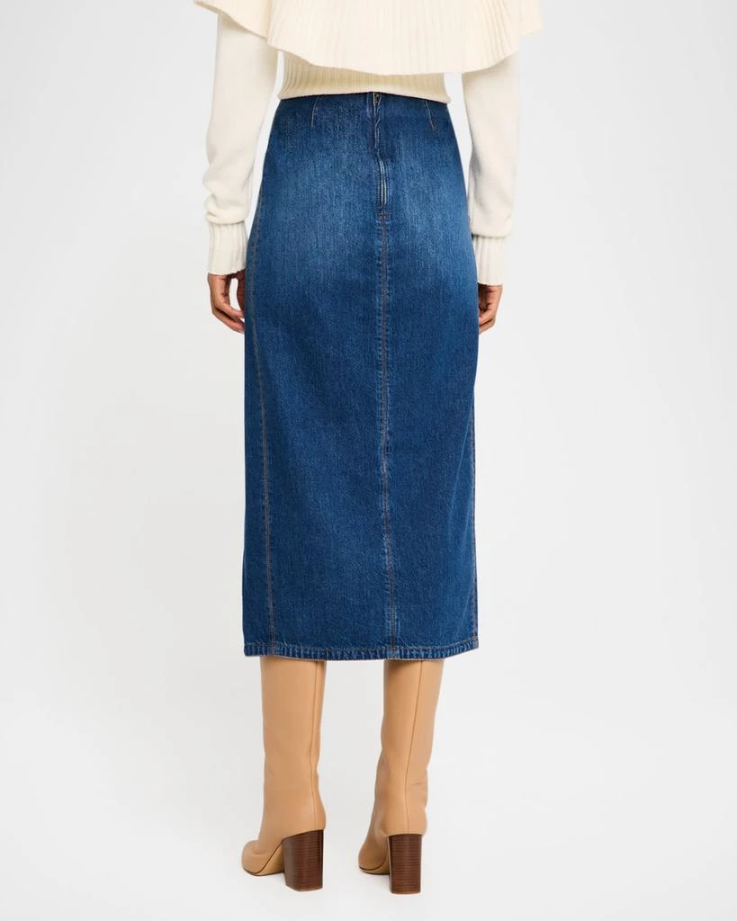 Chloé Front-Pockets Denim Midi Skirt 3