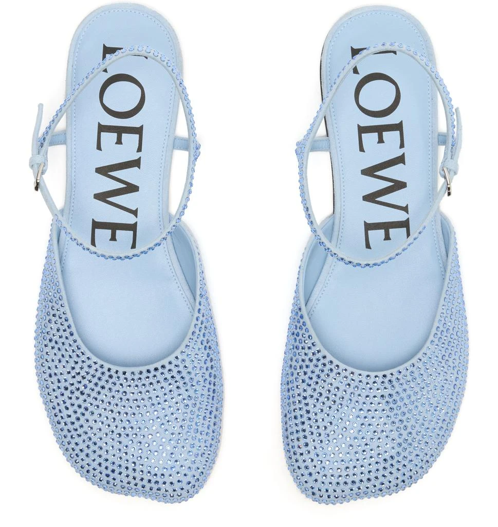 Loewe Toy ankle strap ballerinas in suede and strass 5