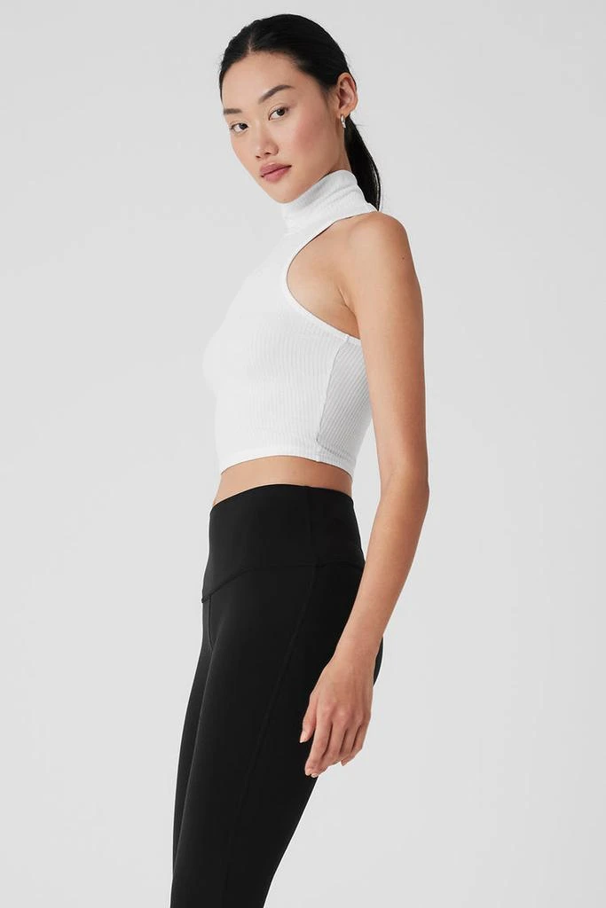 Alo Ribbed Sea Coast Cropped Turtleneck Tank - Lilac Blue 3