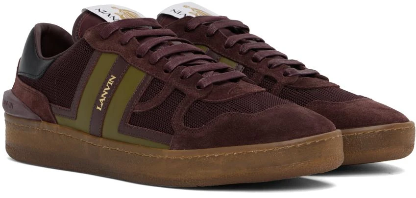 Lanvin Burgundy Clay Mesh Sneakers 4