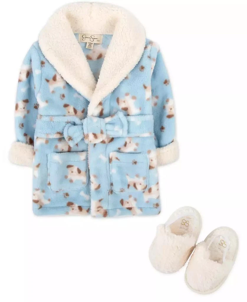 Jessica Simpson Baby Bath Robe with Sherpa Slippers, 2-Piece Set 1
