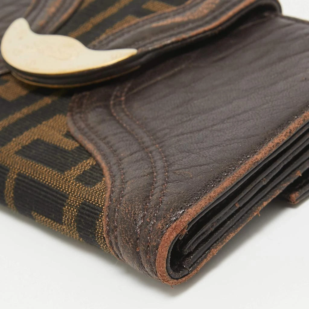 Fendi Fendi Tobacco Zucca Canvas and Leather Spy Continental Wallet 13
