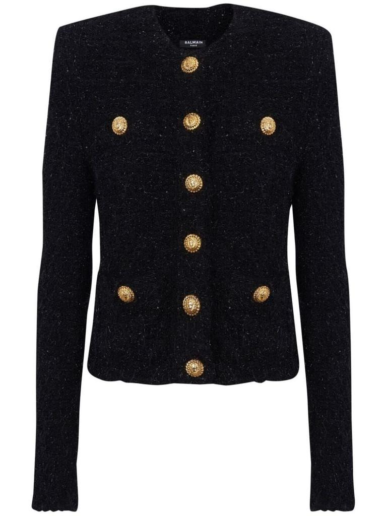 【関税＆送料込み】Balmain Buttoned Maze Tweed Jacket Cloth Balmain Balmain Buttoned Maze Tweed Jacket Clothing FR-38