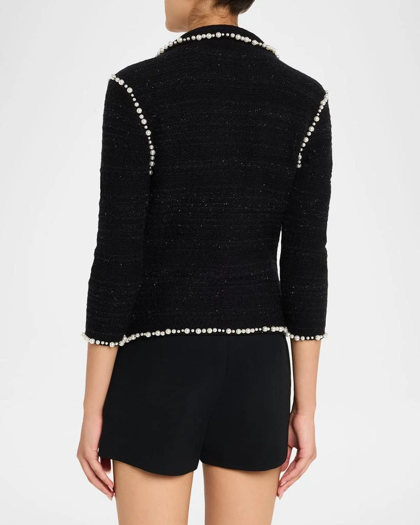 Teri Jon Bead-Trim Metallic Tweed Blazer 3