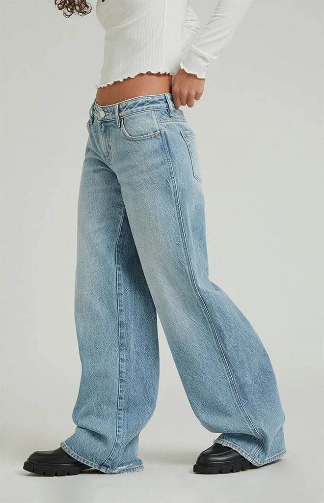 PacSun Casey Light Indigo Butt Slit Low Rise Baggy Jeans 4