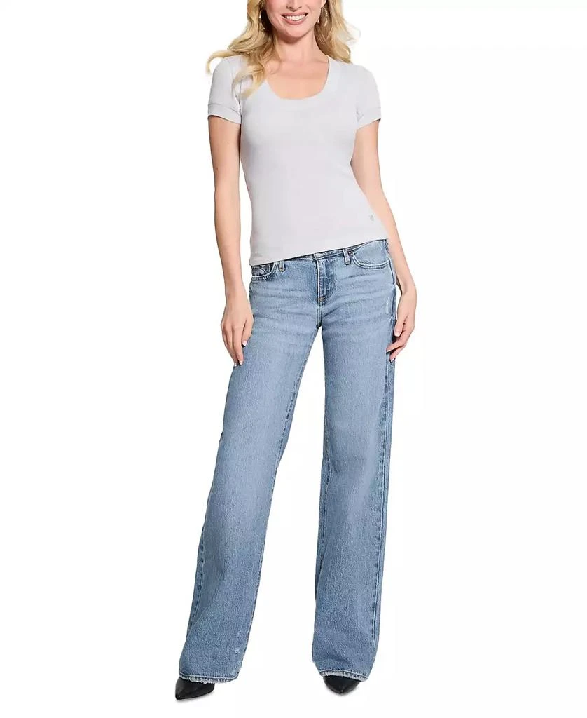 GUESS Women's Low-Rise Slouchy-Fit Wide-Leg Jeans 1