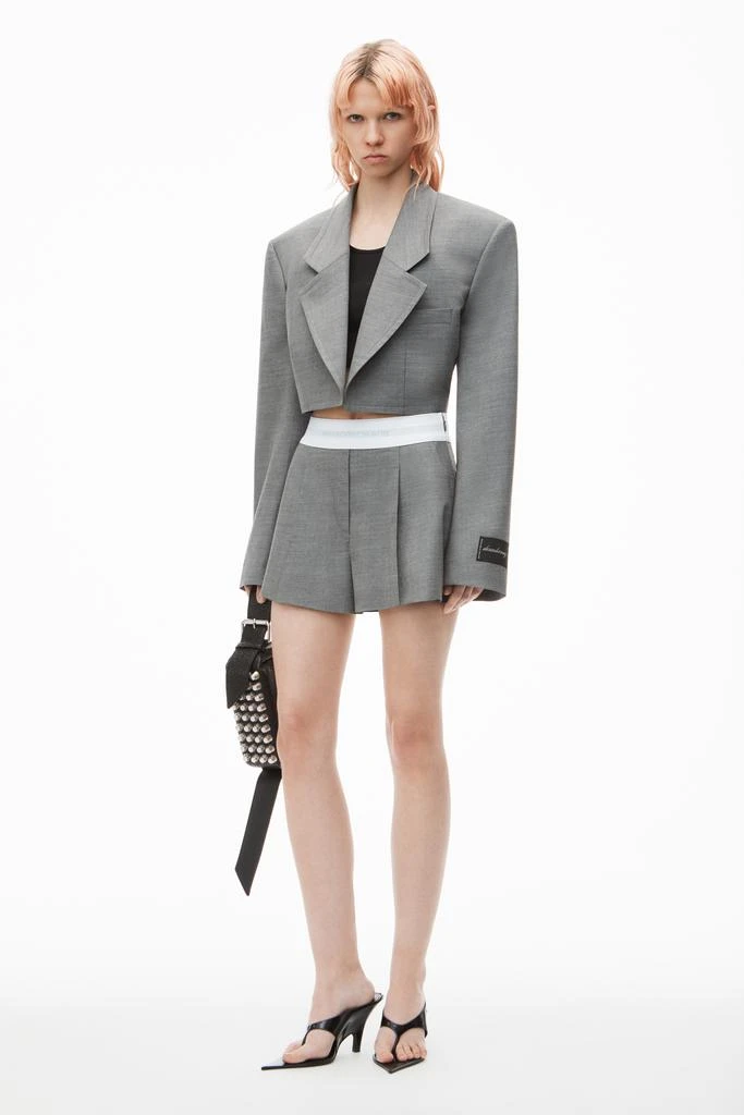 Alexander Wang High-Waist Pleated Short with Logo Elastic 1