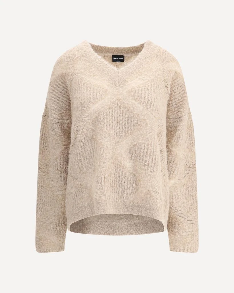 V-neck cashmere and alpaca blend Sweater Base Blu
