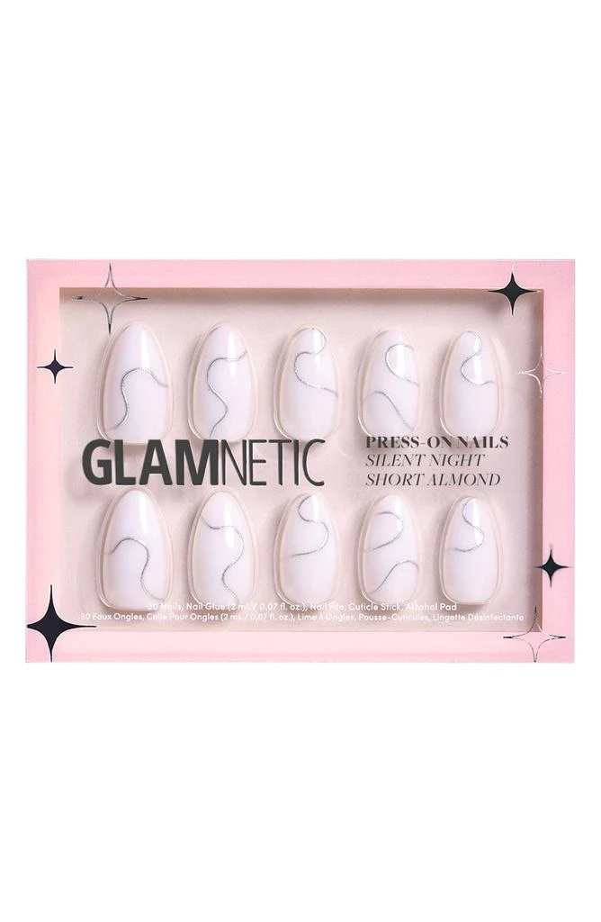 GLAMNETIC Silent Night Short Almond Press-On Nails Set $20 Value