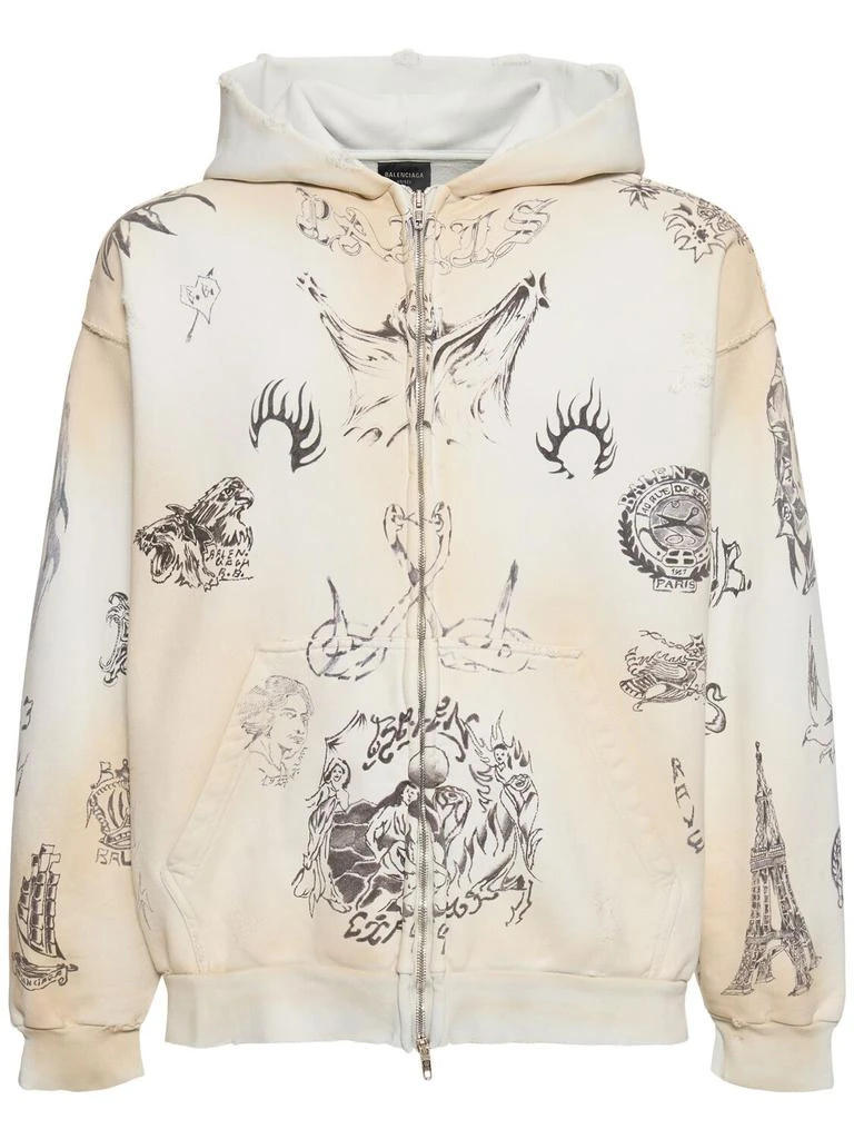 Balenciaga Tattoo Heavy Molleton Zip-up Hoodie 1
