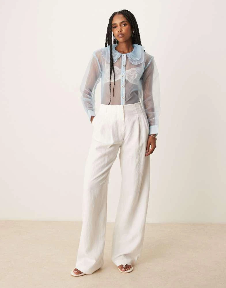 Sister Jane Sister Jane Chicory blouse in sheer organza in light blue 4