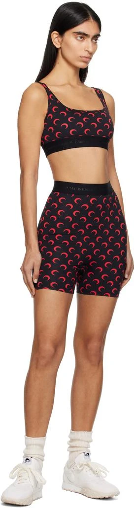MARINE SERRE SSENSE Exclusive Black 
Red Moon Printed Jersey Sport Bra 4