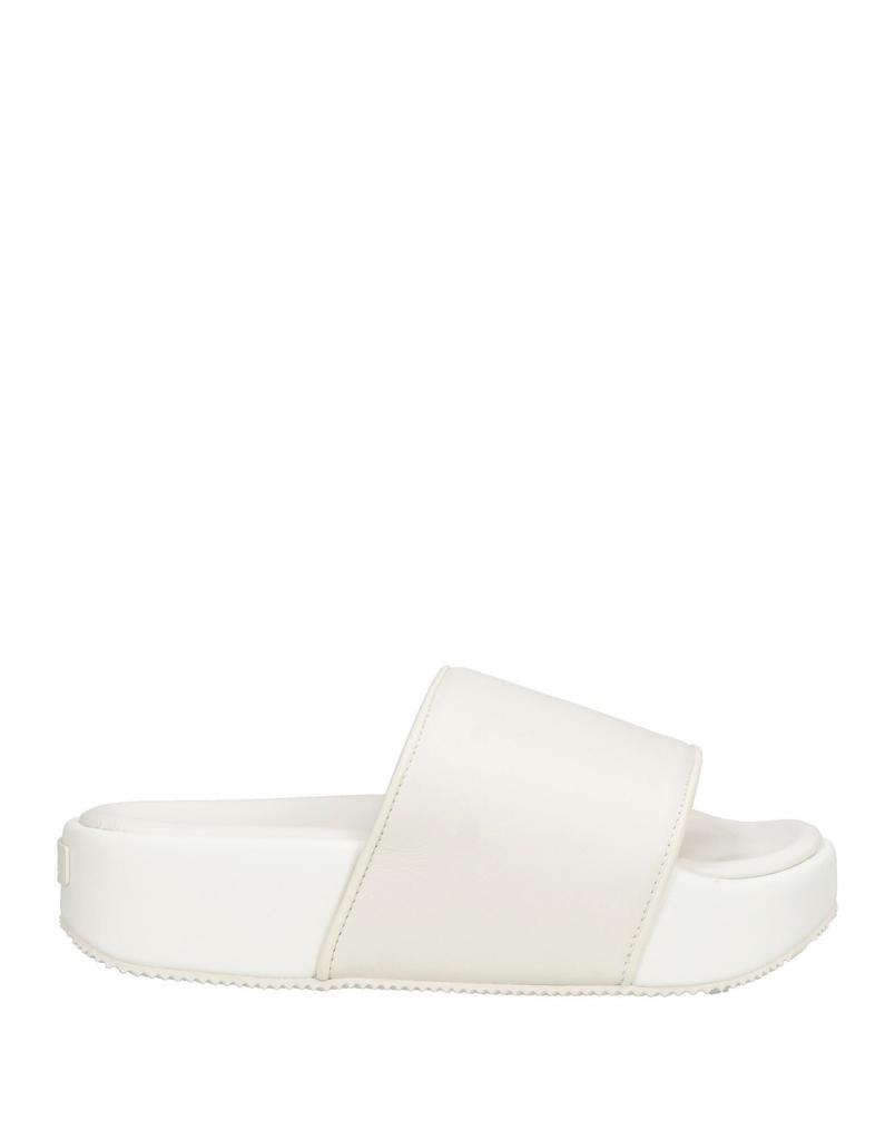 Y-3 White Leather Slides Sz outlet 7