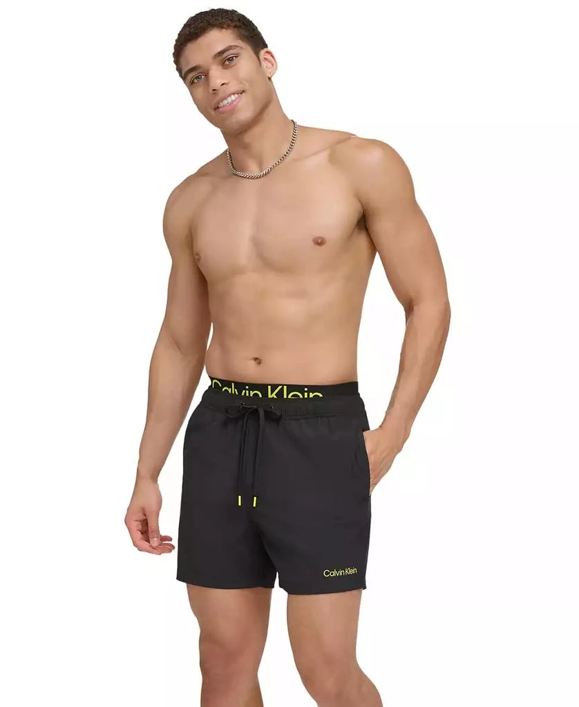 Calvin Klein Men's Logo Elastic Waist Modern Euro 5" Volley Swim Trunks 4