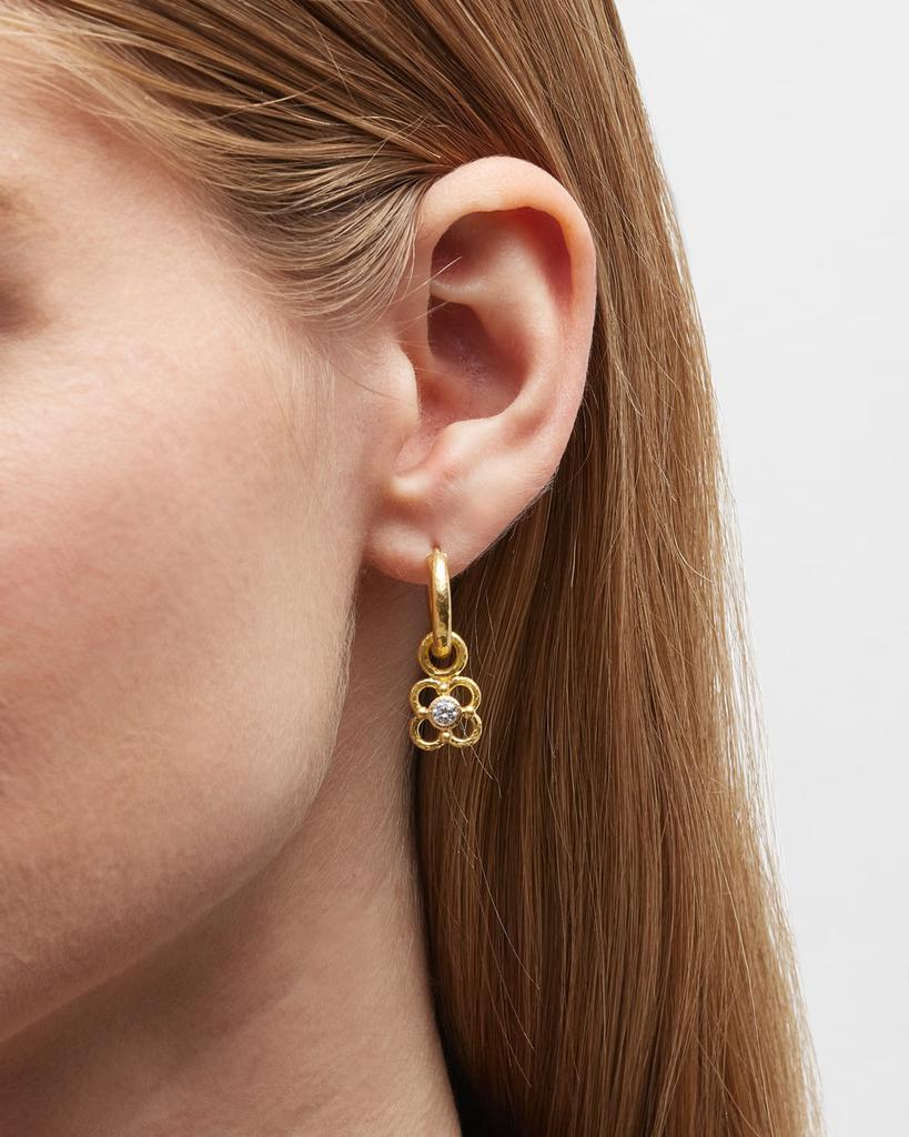 Elizabeth Locke 19K Gold Diamond Flower Earring Pendants