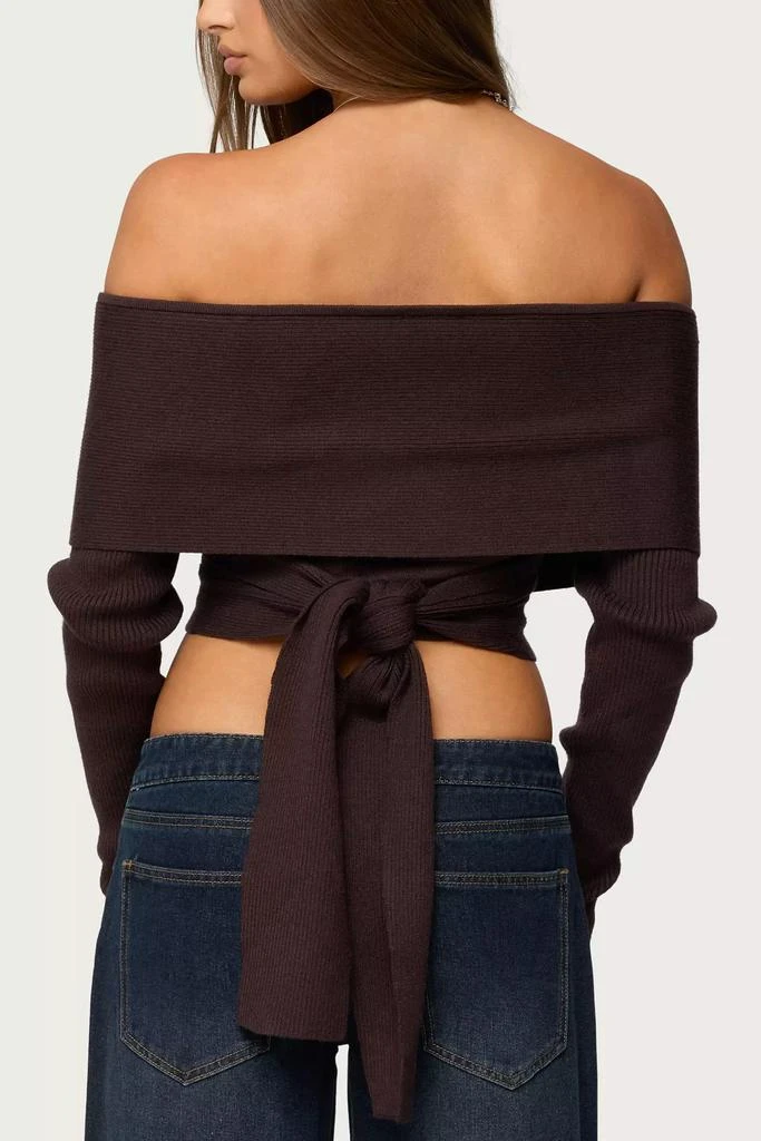 Edikted Edikted Paulina Off Shoulder Wrap Sweater 5