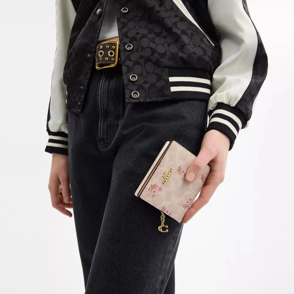 Coach Snap Wallet In Signature Canvas With Floral Print 4