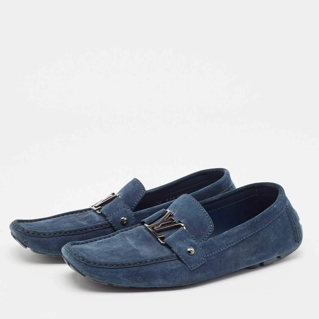 Louis Vuitton Louis Vuitton Blue Suede Monte Carlo Loafers Size 46 2
