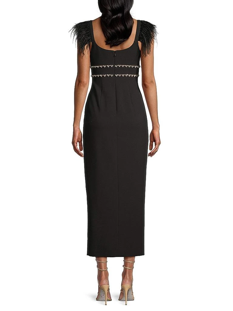 Likely Prima Crystal & Feather Midi-Dress 5