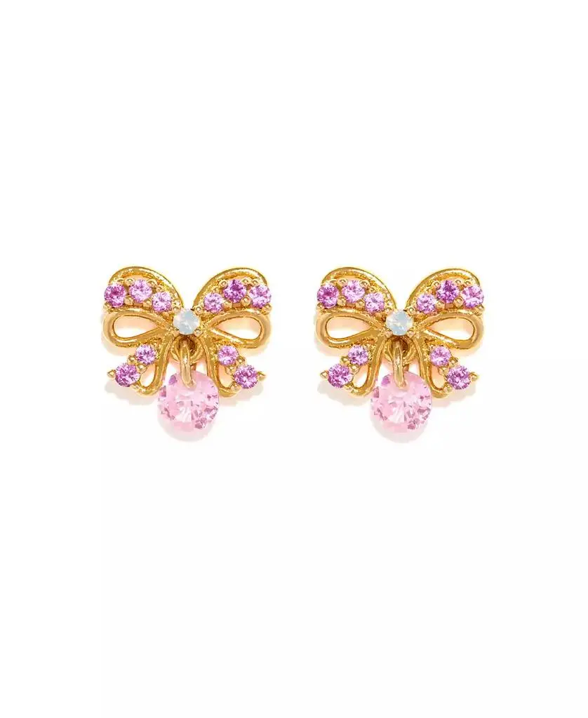 Girls Crew Crystal Love Knot Bow Earrings