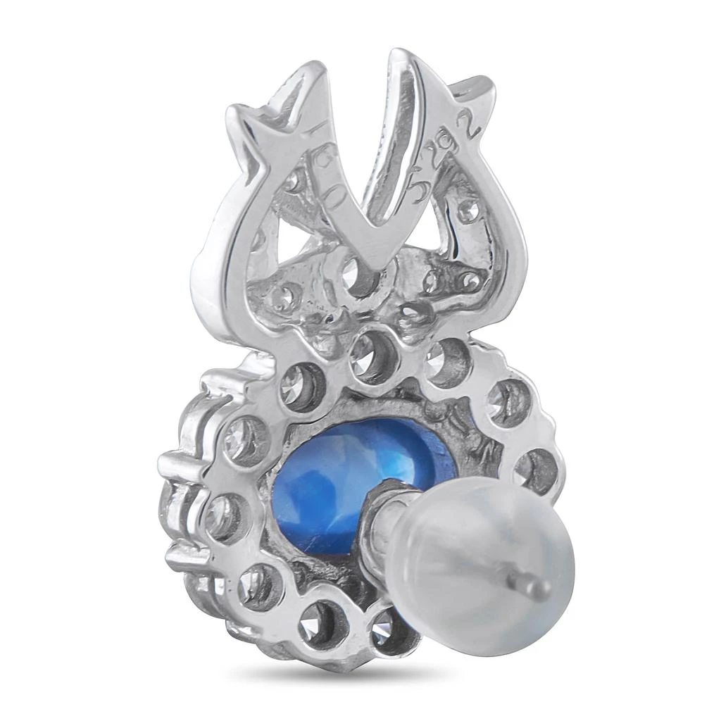 LB Exclusive 14K White Gold 1.84 ct Diamond and 6.29 ct Sapphire Bow Earrings MF05-010626 2