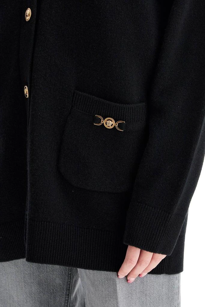 Versace boxy wool and cashmere cardigan 4