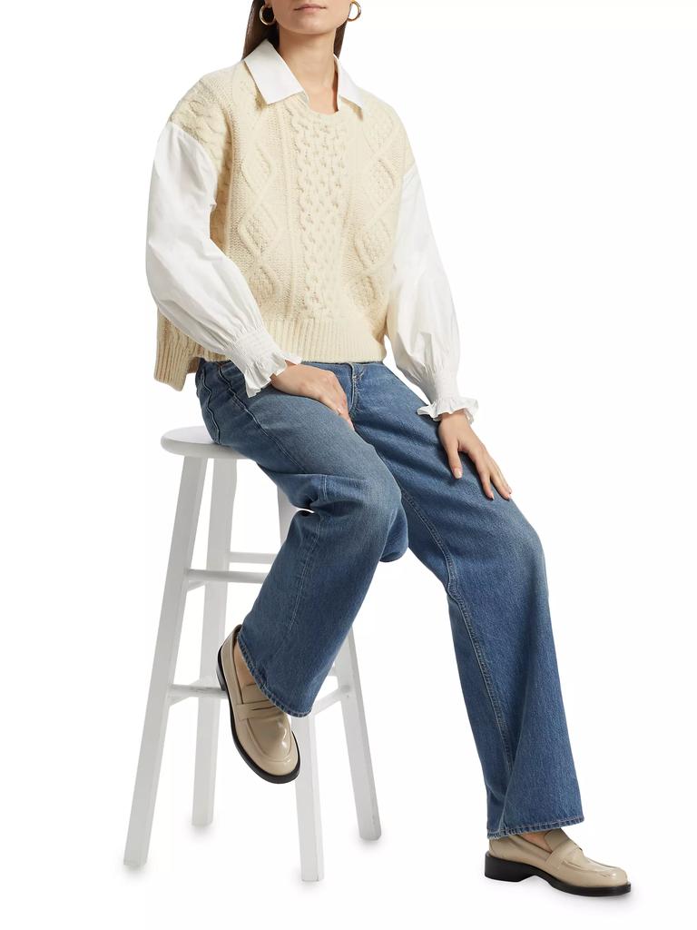 Sea Devina Mix Media Sweater