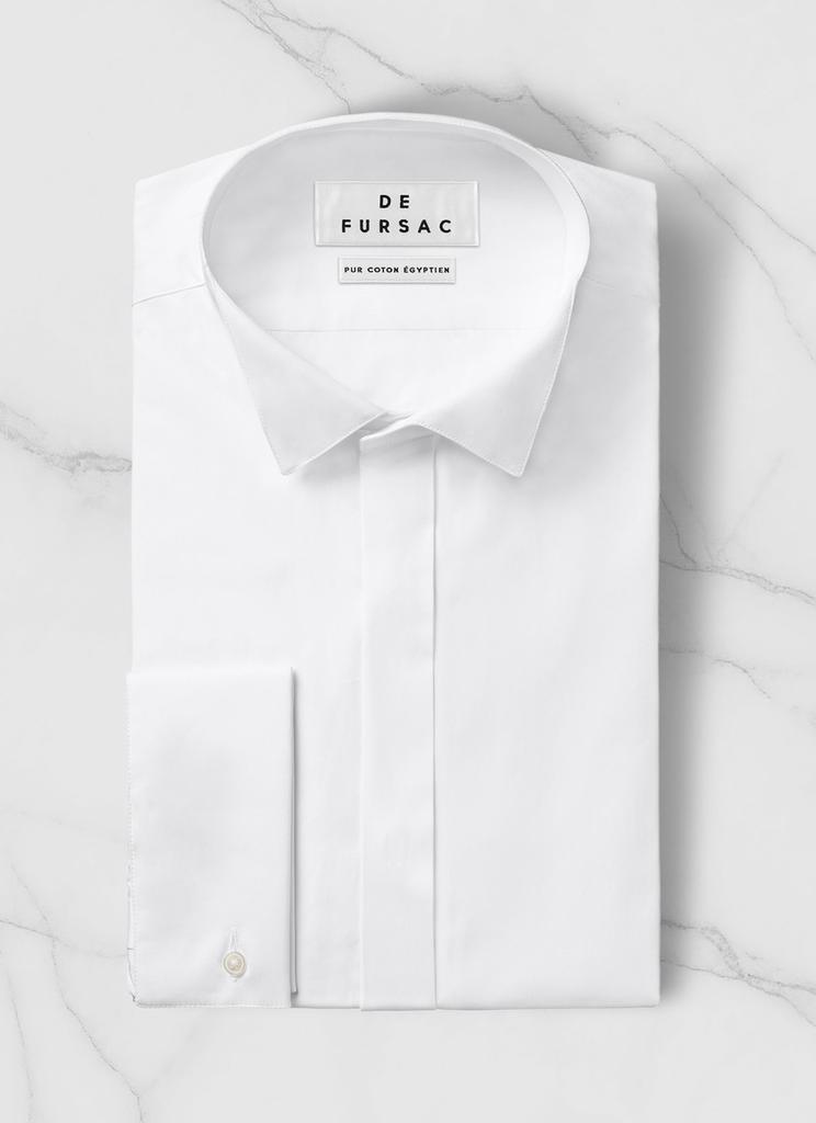 Fursac Fursac - Chemise Cérémonie Col Cassé Popeline Blanche - Blanc