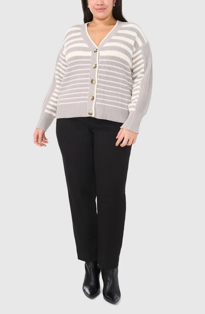 Halogen Variegated Stripe Cotton Blend Cardigan 4