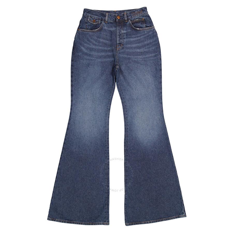 Chloe Ladies Faded Denim High-Rise Flared Jeans