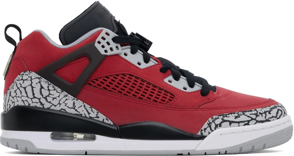 Jordan Red & Gray Jordan Spizike Low Sneakers 1