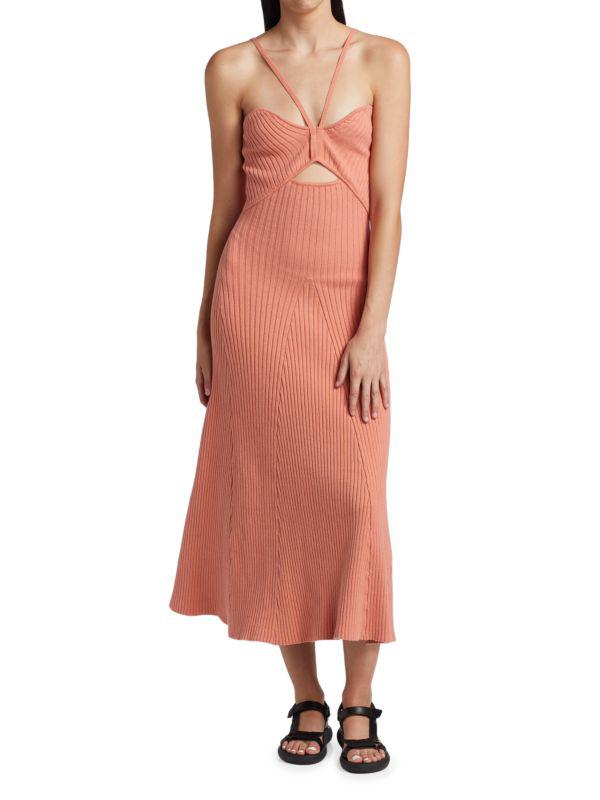 Anna Quan Galina Rib-Knit Midi-Dress