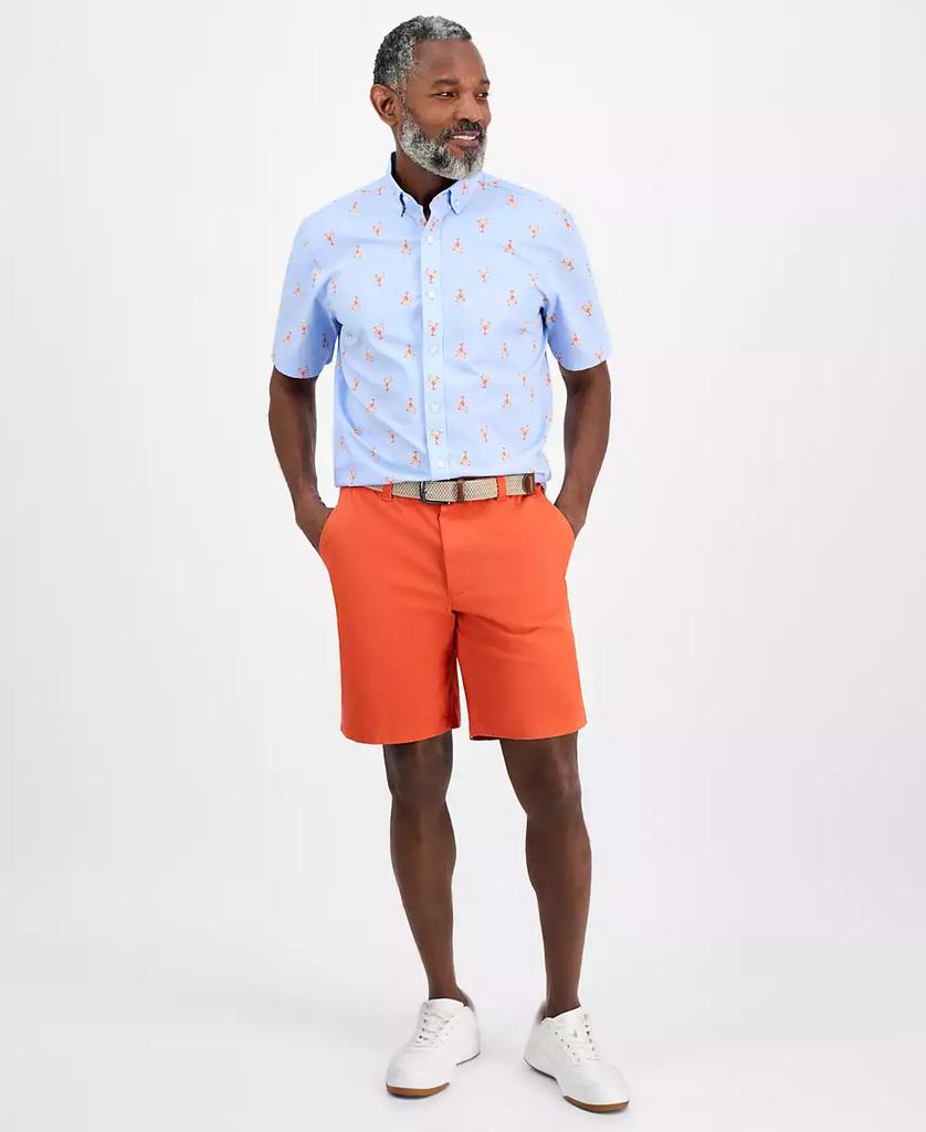 Club Room Men's Short Sleeve Lobster Print Button-Down Shirt, Exclusively at Macy's