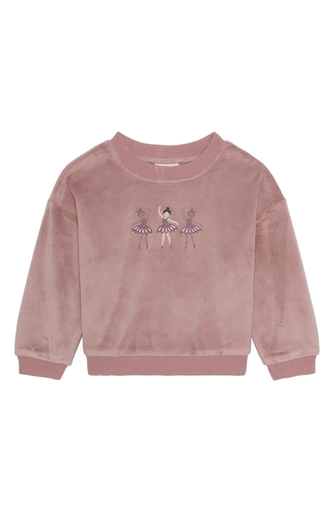 PL Baby by Petit Lem Velour Top, Wide Leg Pants 
Headband Set 5