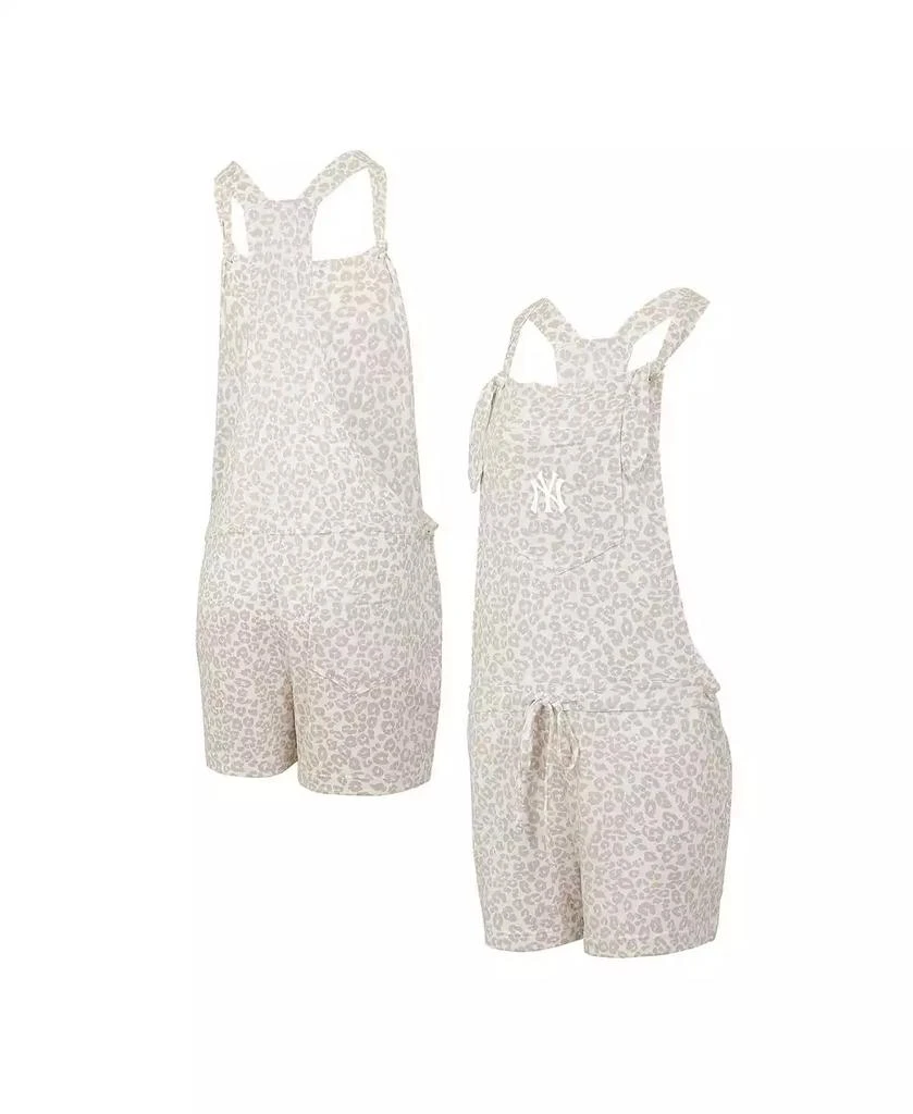 Concepts Sport Women's Cream New York Yankees Montana Hacci Knit Romper Overalls 1