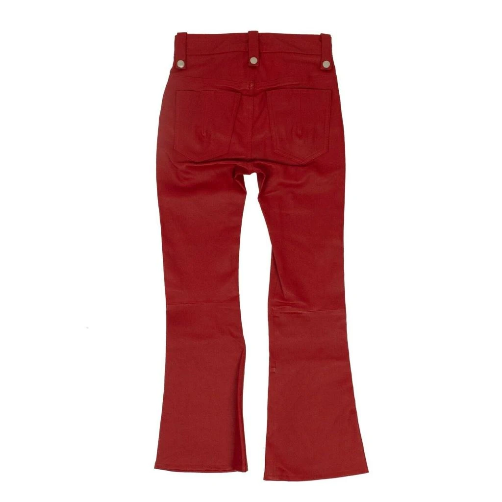 Unravel Project Leather Cropped Plonge Lace-Up Pants - Red 2