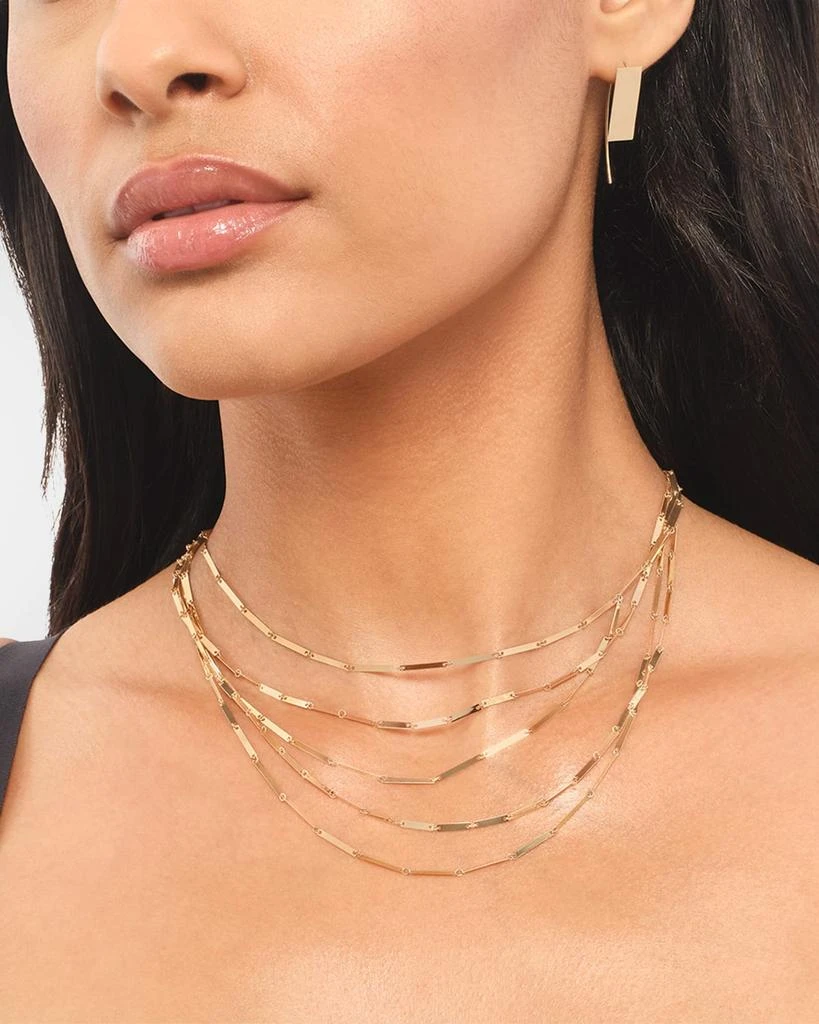 LANA 14K Yellow Gold Laser Mini Rectangle 5-Strand Necklace, 15" 2