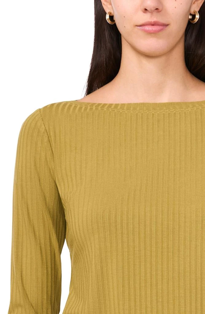 Halogen Rib Boat Neck Three-Quarter Sleeve Top 3
