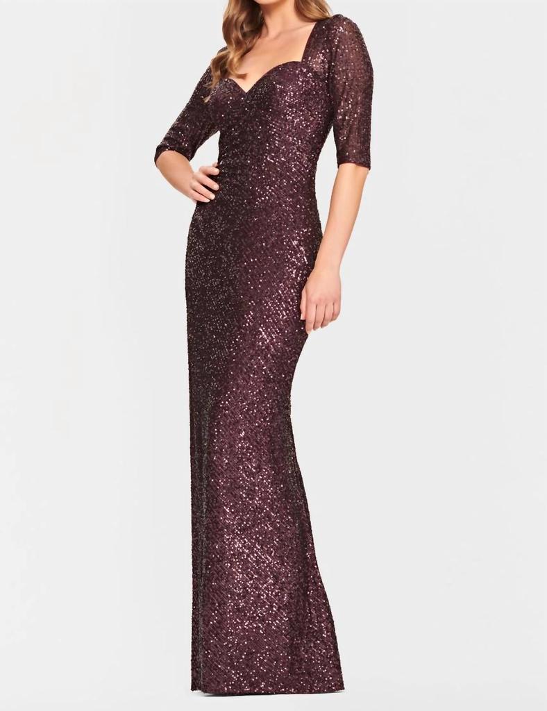 Faviana Sequin Sweetheart Neck Dress