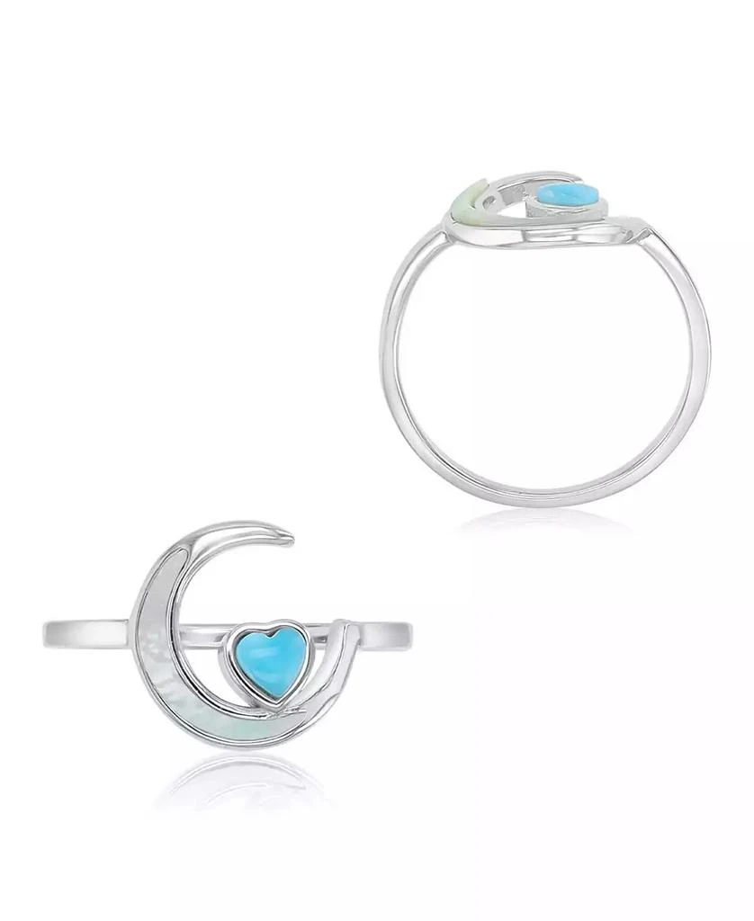 Macy
s Larimar (0.21 ct. t.w.) 
Imitation Pearl (10.50mm) Moon 
Heart Ring in Rhodium Over Sterling Silver 3