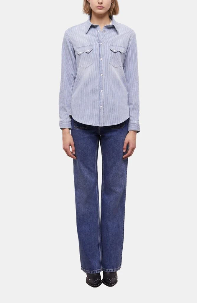 The Kooples Stripe Long Sleeve Stretch Cotton Button-Up Shirt 6