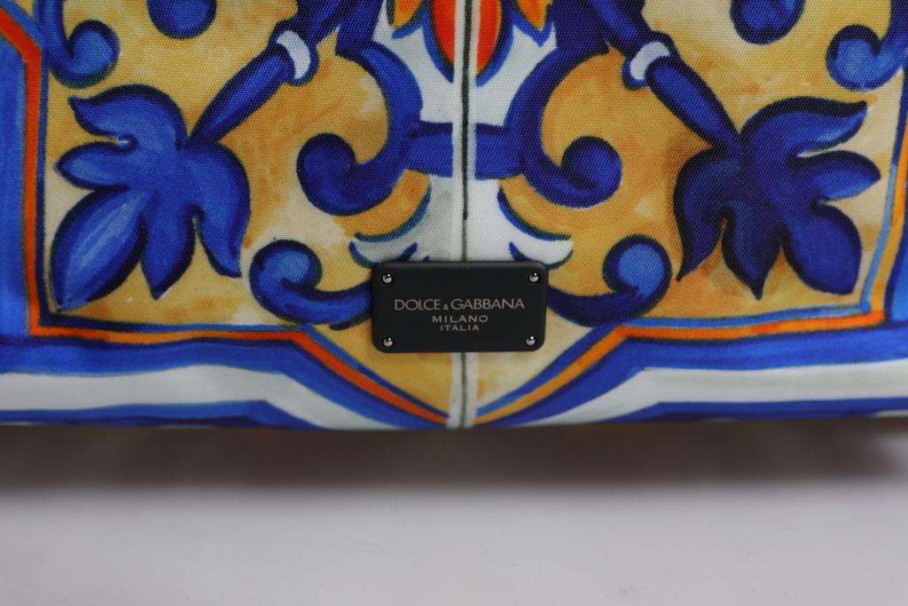 Dolce & Gabbana multi Majolica Print Nylon Travel Backpack Men's Bag