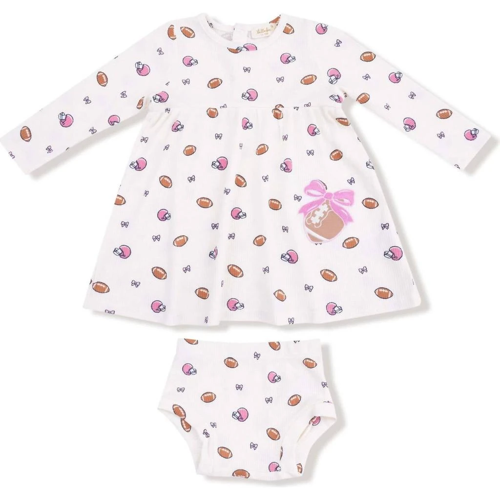 Angel Dear Bloomer Simple Dress In Footballs And Bows 2