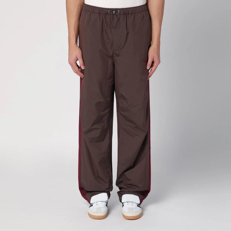 Adidas Brown nylon jogging trousers 1