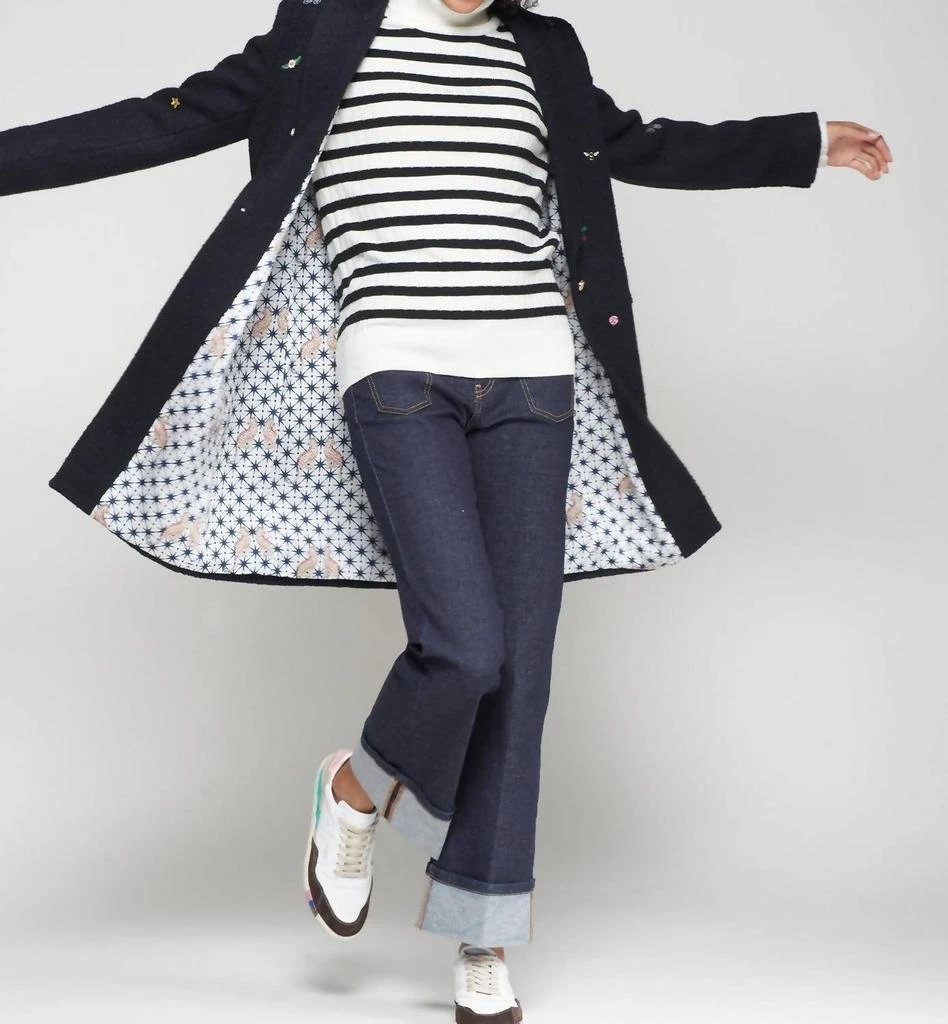 VILAGALLO Vilagallo - Aricia Mini Embroidery Wool Long Coat 2