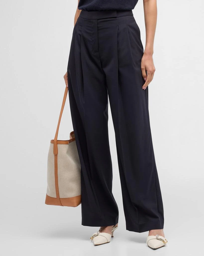 Eleventy Wool-Blend Wide-Leg Pants 2