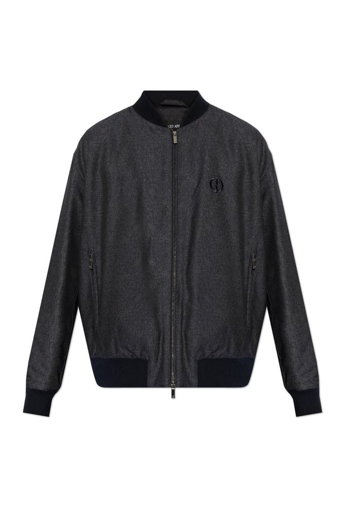 Giorgio Armani Giorgio Armani Logo Embroidered Zip-Up Jacket Giorgio Armani Giorgio Armani Logo Embroidered Zip-Up Jacket